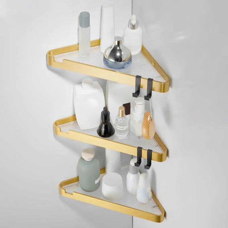 Modern Gold/Black 3 Piece Bathroom Accessory Set, Bath Shelf -Bathlova