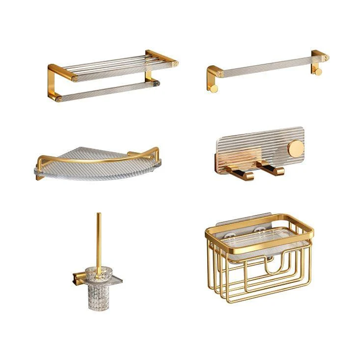 Modern Golden Bathroom Accessory As Individual Or As a Set with Bath Shelf -Bathlova