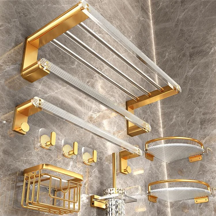 Modern Golden Bathroom Accessory As Individual Or As a Set with Bath Shelf -Bathlova