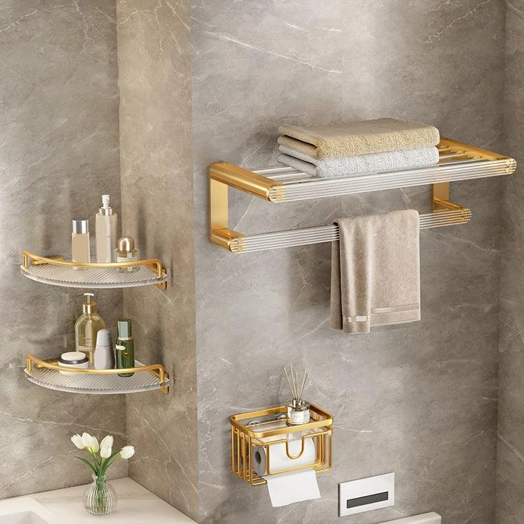 Modern Golden Bathroom Accessory As Individual Or As a Set with Bath Shelf -Bathlova