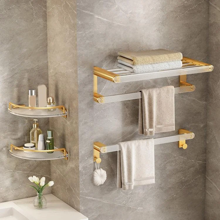 Modern Golden Bathroom Accessory As Individual Or As a Set with Bath Shelf -Bathlova