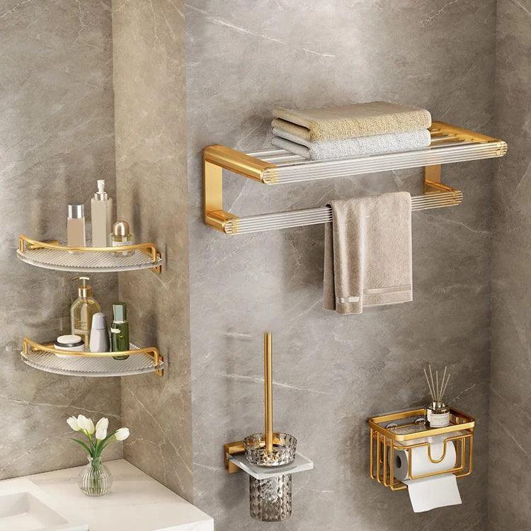 Modern Golden Bathroom Accessory As Individual Or As a Set with Bath Shelf -Bathlova