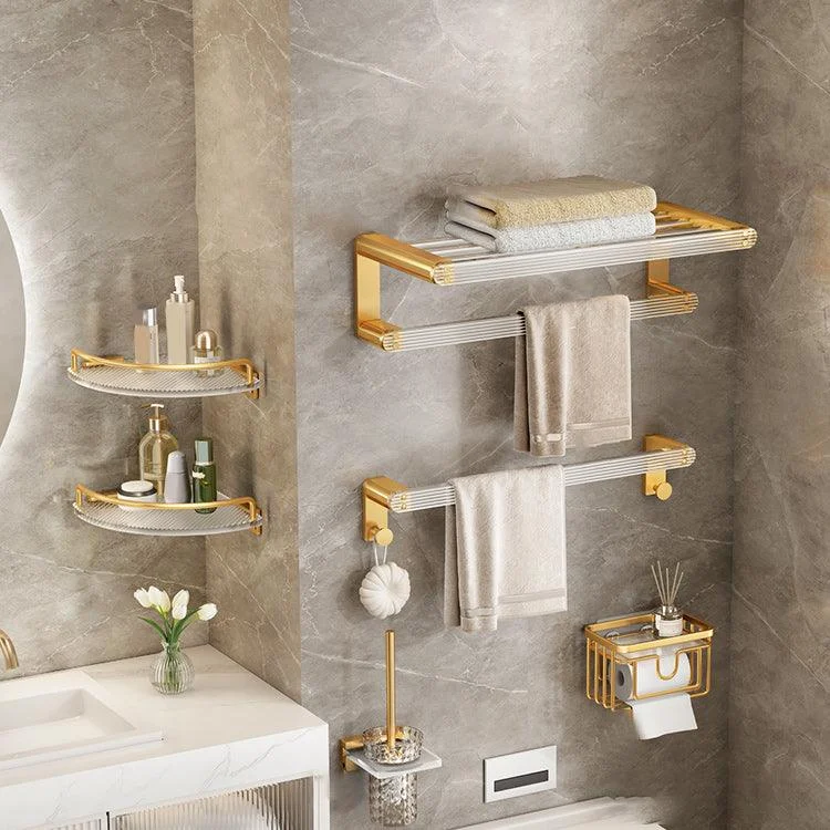 Modern Golden Bathroom Accessory As Individual Or As a Set with Bath Shelf -Bathlova