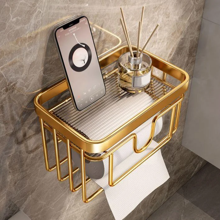 Modern Golden Bathroom Accessory As Individual Or As a Set with Bath Shelf -Bathlova