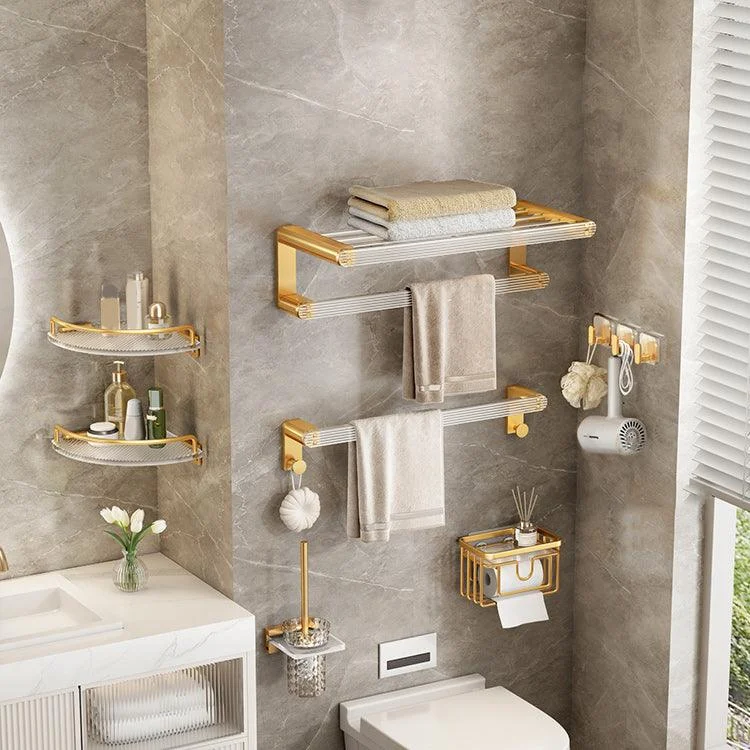 Modern Golden Bathroom Accessory As Individual Or As a Set with Bath Shelf -Bathlova