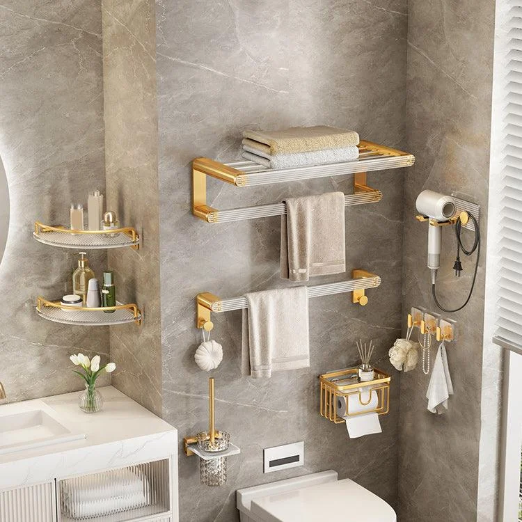 Modern Golden Bathroom Accessory As Individual Or As a Set with Bath Shelf -Bathlova