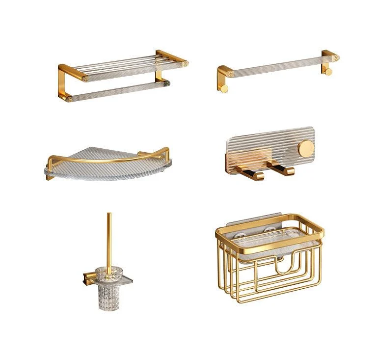 Modern Golden Bathroom Accessory As Individual Or As a Set with Bath Shelf -Bathlova