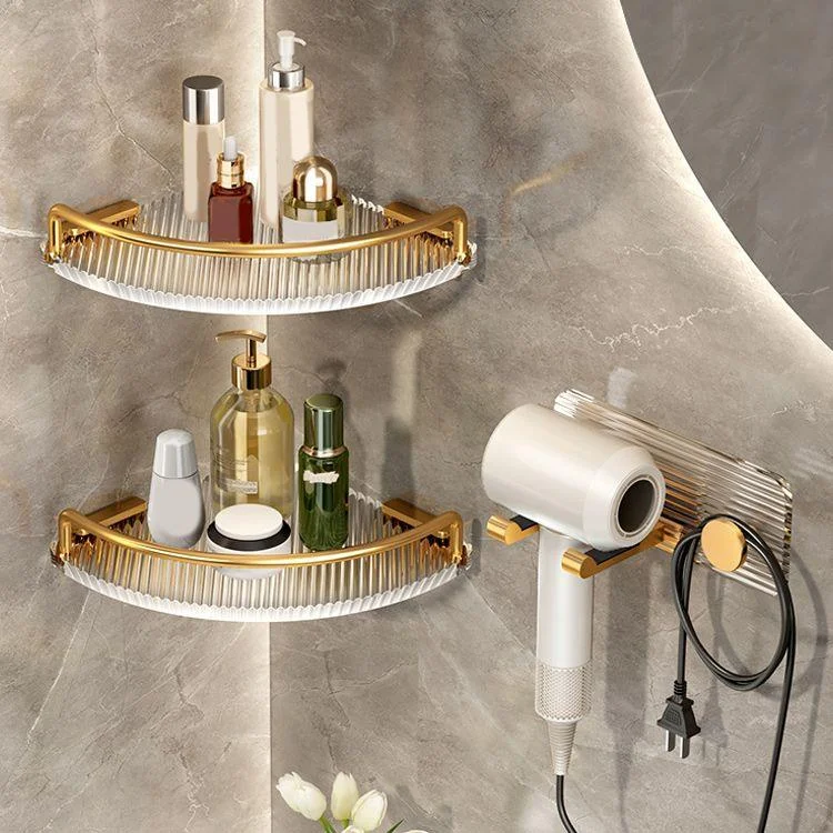 Modern Golden Bathroom Accessory As Individual Or As a Set with Bath Shelf -Bathlova