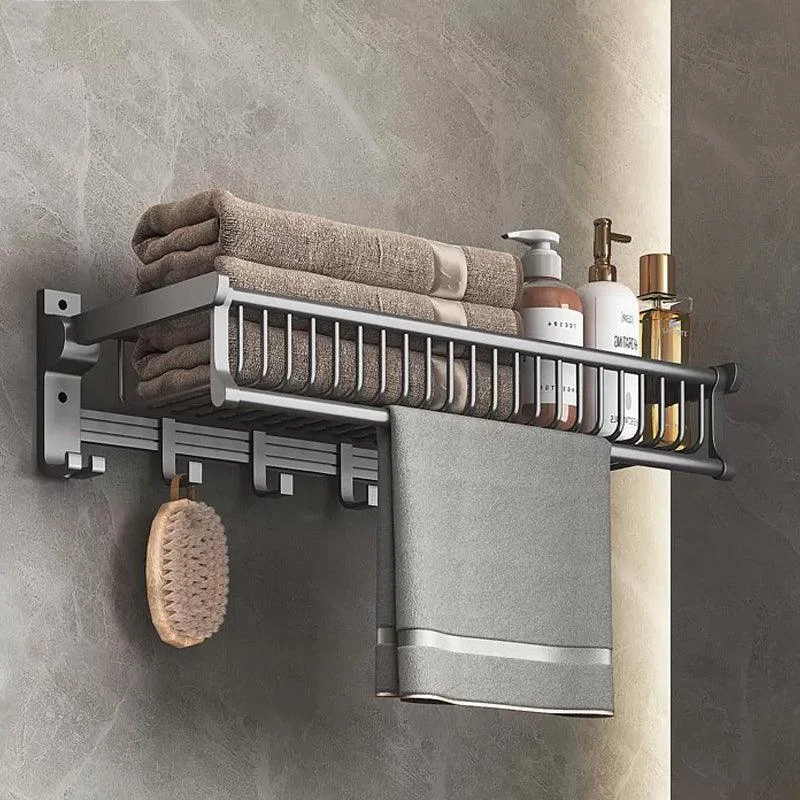 Modern Gray Aluminum Bath Hardware Set Bathroom Accessory Kit -Bathlova