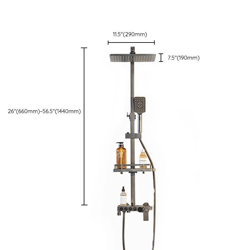 Modern Gray Shower Set 2 Shower Heads Shower System for Bathroom -Bathlova