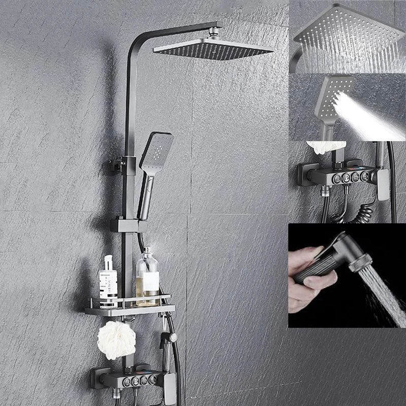 Modern Gray Shower Set 2 Shower Heads Shower System for Bathroom -Bathlova