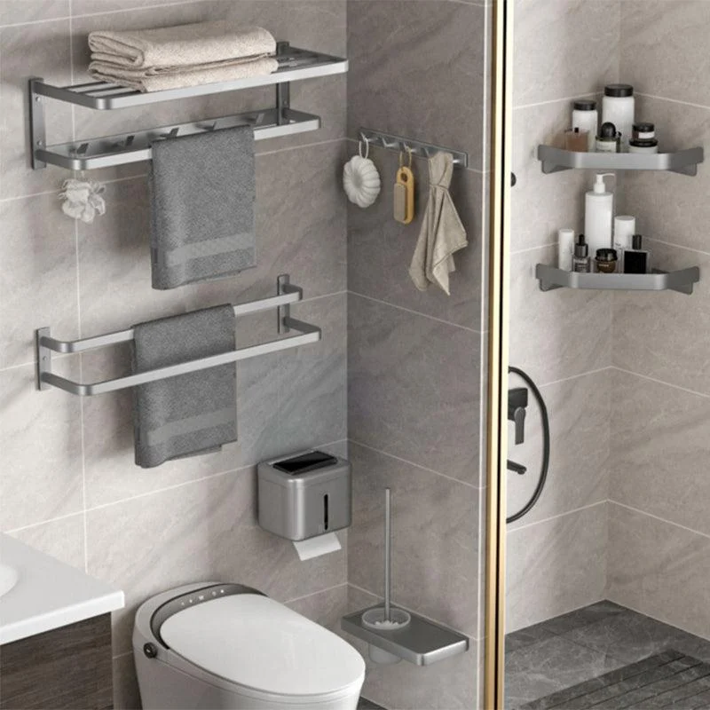 Modern Grey Bath Hardware Set Towel Bar Paper Holder Bathroom Accessory Kit -Bathlova