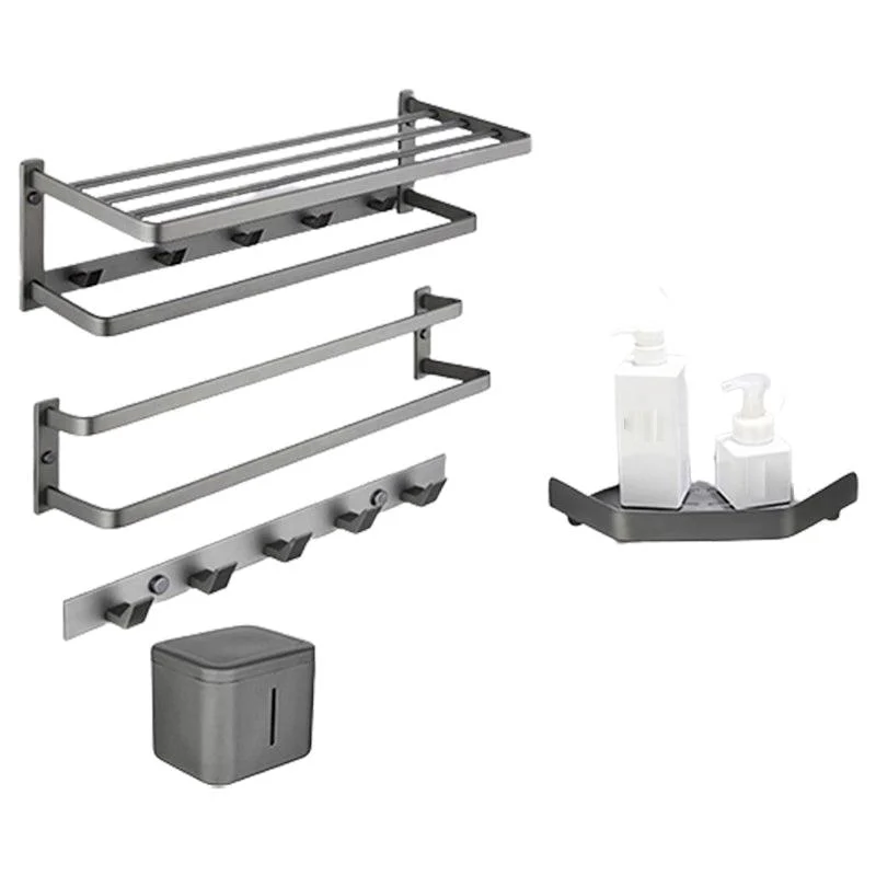 Modern Grey Bath Hardware Set Towel Bar Paper Holder Bathroom Accessory Kit -Bathlova