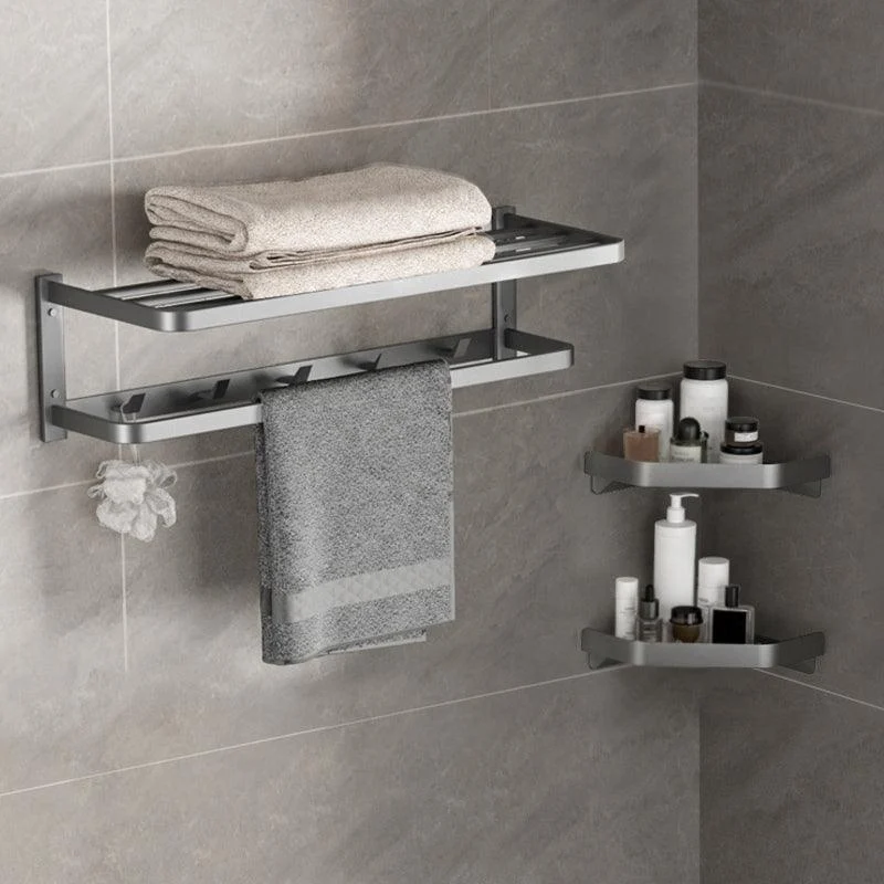 Modern Grey Bath Hardware Set Towel Bar Paper Holder Bathroom Accessory Kit -Bathlova