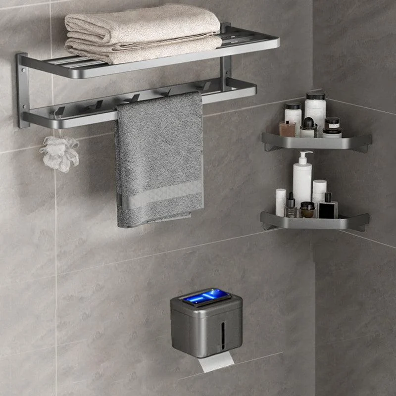 Modern Grey Bath Hardware Set Towel Bar Paper Holder Bathroom Accessory Kit -Bathlova