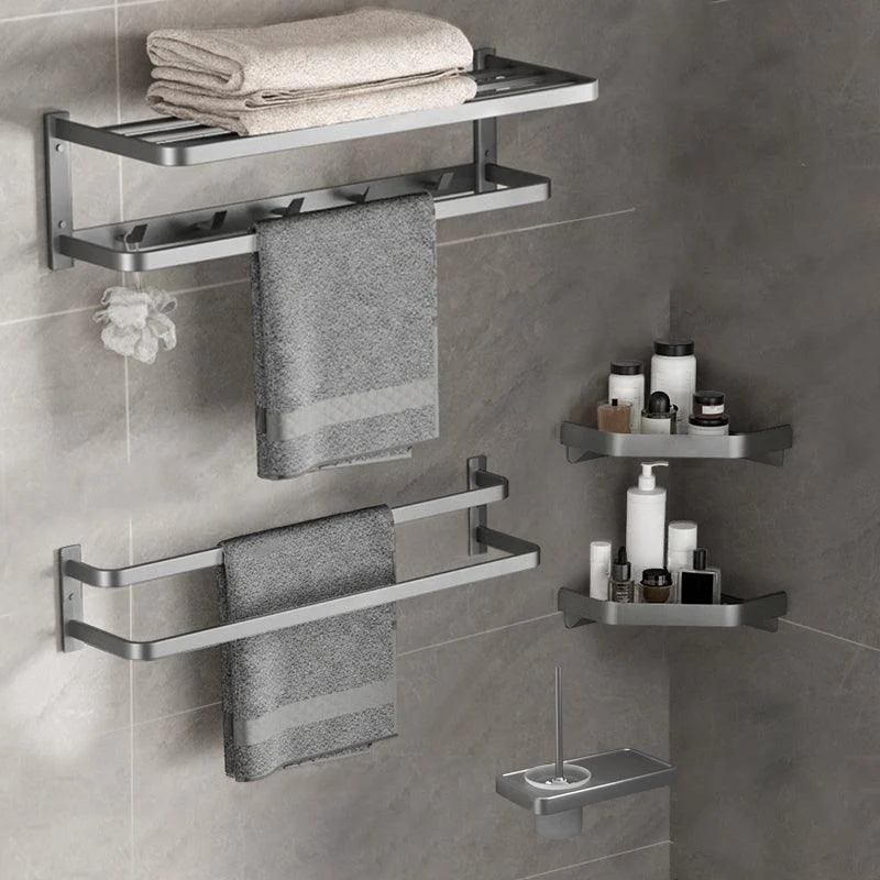 Modern Grey Bath Hardware Set Towel Bar Paper Holder Bathroom Accessory Kit -Bathlova