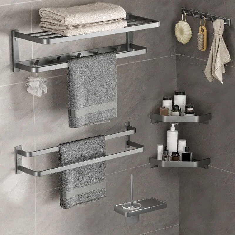 Modern Grey Bath Hardware Set Towel Bar Paper Holder Bathroom Accessory Kit -Bathlova