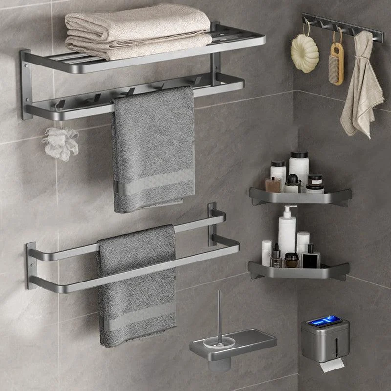 Modern Grey Bath Hardware Set Towel Bar Paper Holder Bathroom Accessory Kit -Bathlova