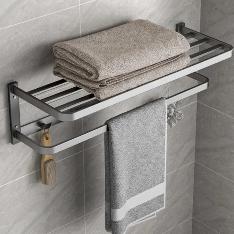 Modern Grey Bath Hardware Set Towel Bar Paper Holder Bathroom Accessory Kit -Bathlova