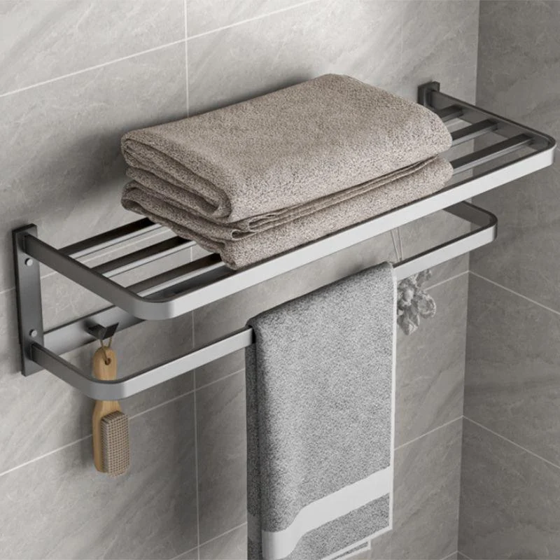 Modern Grey Bathroom Accessory Kit Paper Holder Bath Shelf Bath Hardware Set -Bathlova