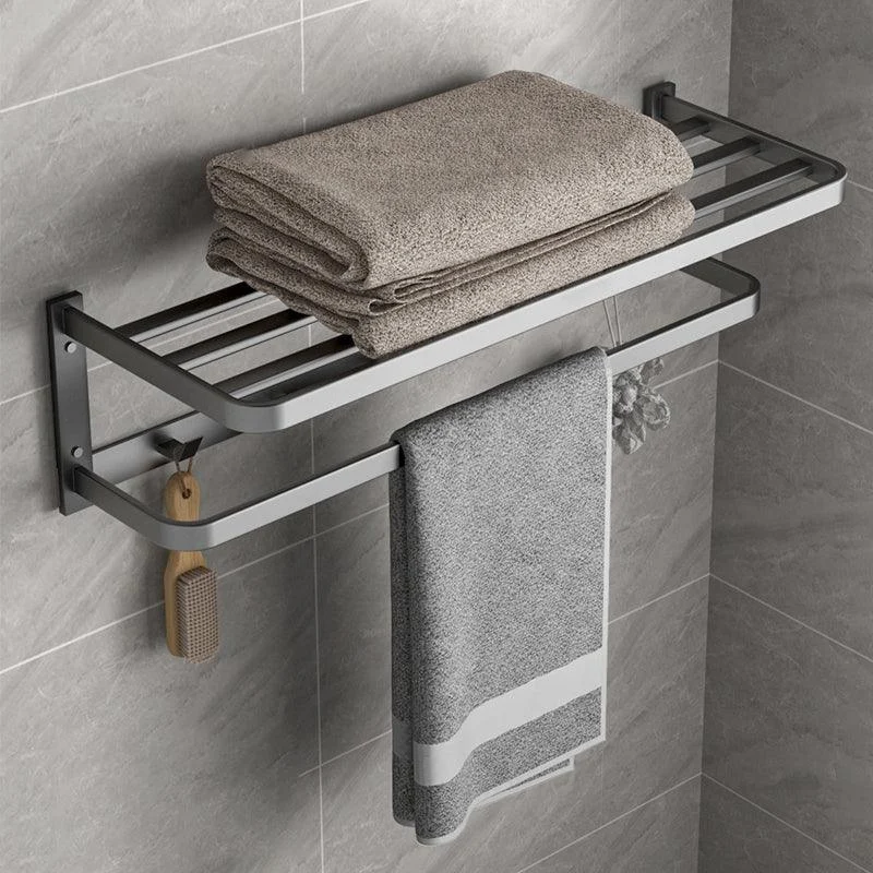 Modern Grey Bathroom Accessory Kit Paper Holder Bath Shelf Bath Hardware Set -Bathlova