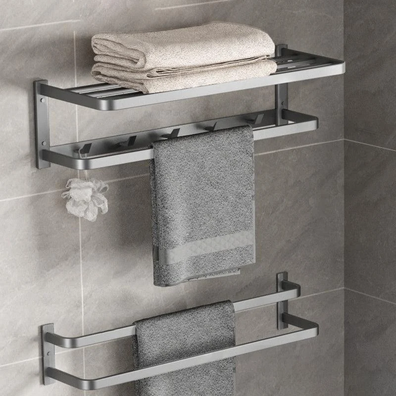 Modern Grey Bathroom Accessory Kit Paper Holder Bath Shelf Bath Hardware Set -Bathlova