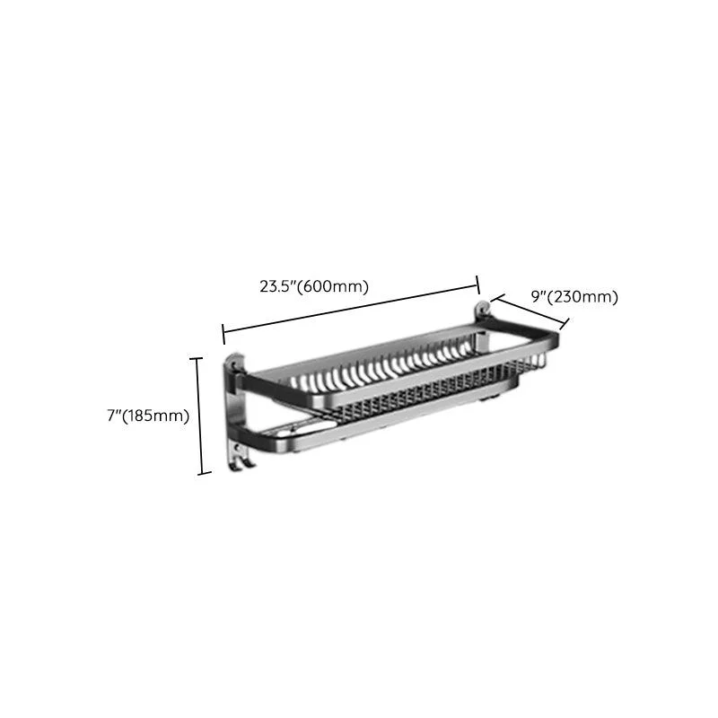 Modern Grey Bathroom Accessory Set Bath Shelf Bath Hardware Set -Bathlova