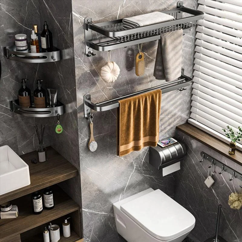 Modern Grey Bathroom Accessory Set Bath Shelf Bath Hardware Set -Bathlova