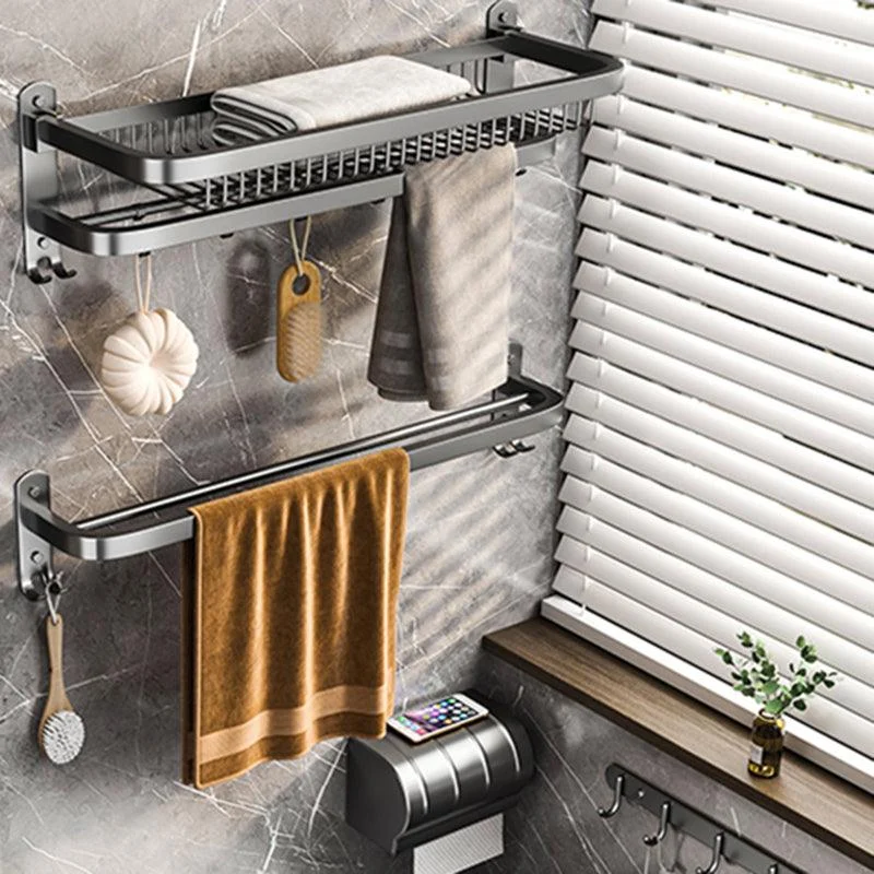 Modern Grey Bathroom Accessory Set Bath Shelf Bath Hardware Set -Bathlova