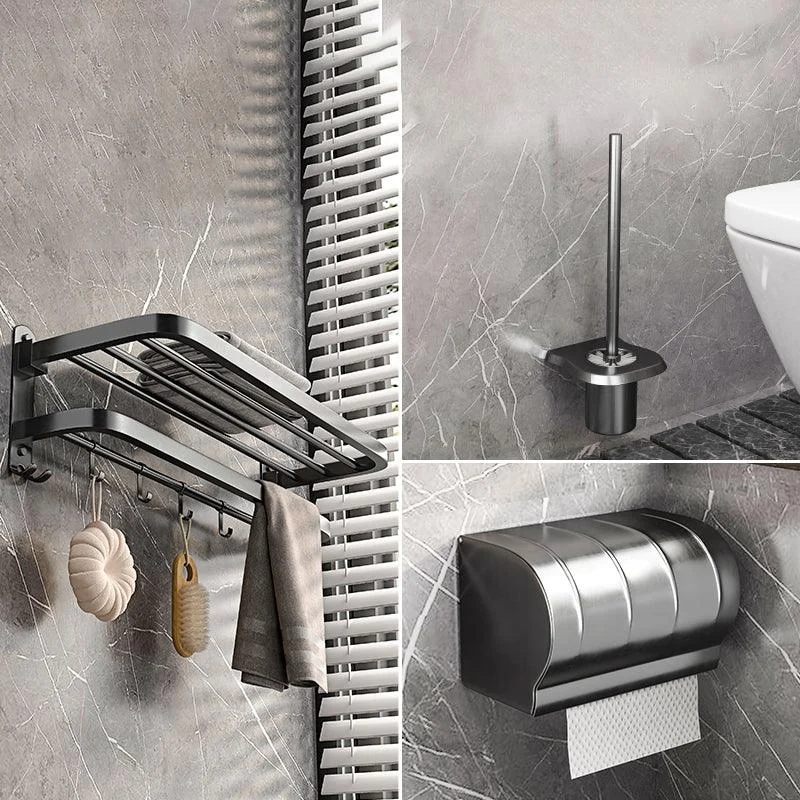 Modern Grey Bathroom Accessory Set Bath Shelf Bath Hardware Set -Bathlova