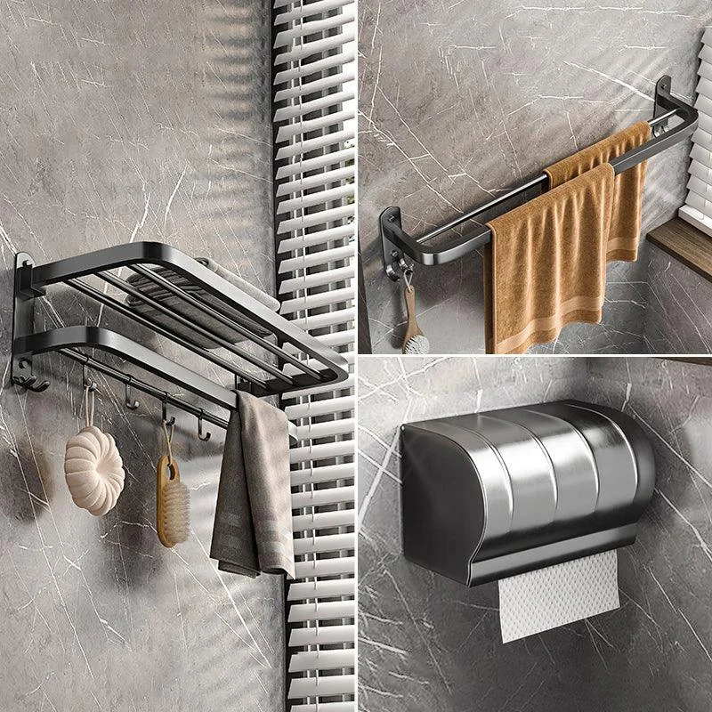 Modern Grey Bathroom Accessory Set Bath Shelf Bath Hardware Set -Bathlova