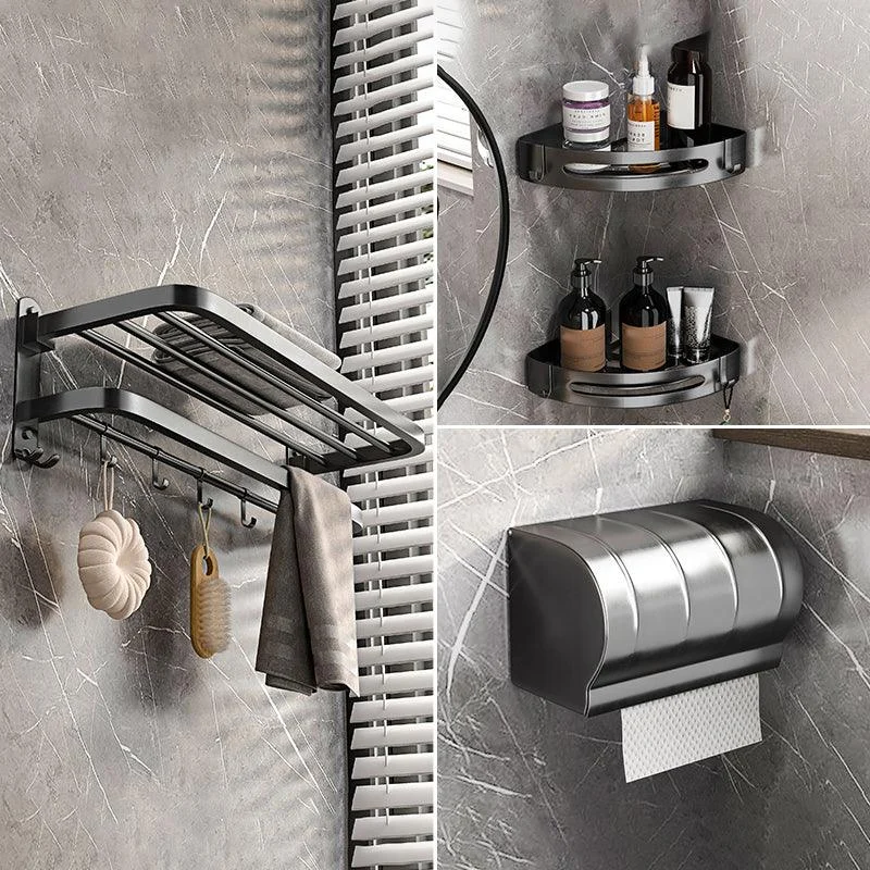 Modern Grey Bathroom Accessory Set Bath Shelf Bath Hardware Set -Bathlova