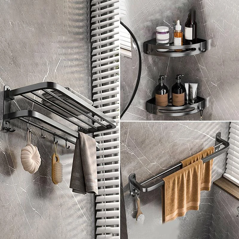 Modern Grey Bathroom Accessory Set Bath Shelf Bath Hardware Set -Bathlova