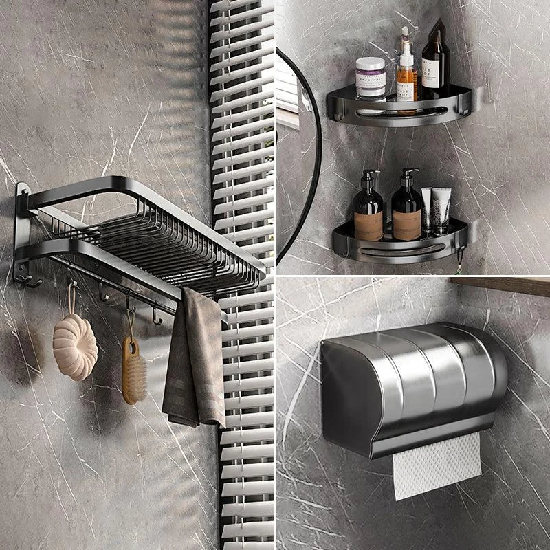 Modern Grey Bathroom Accessory Set Bath Shelf Bath Hardware Set -Bathlova