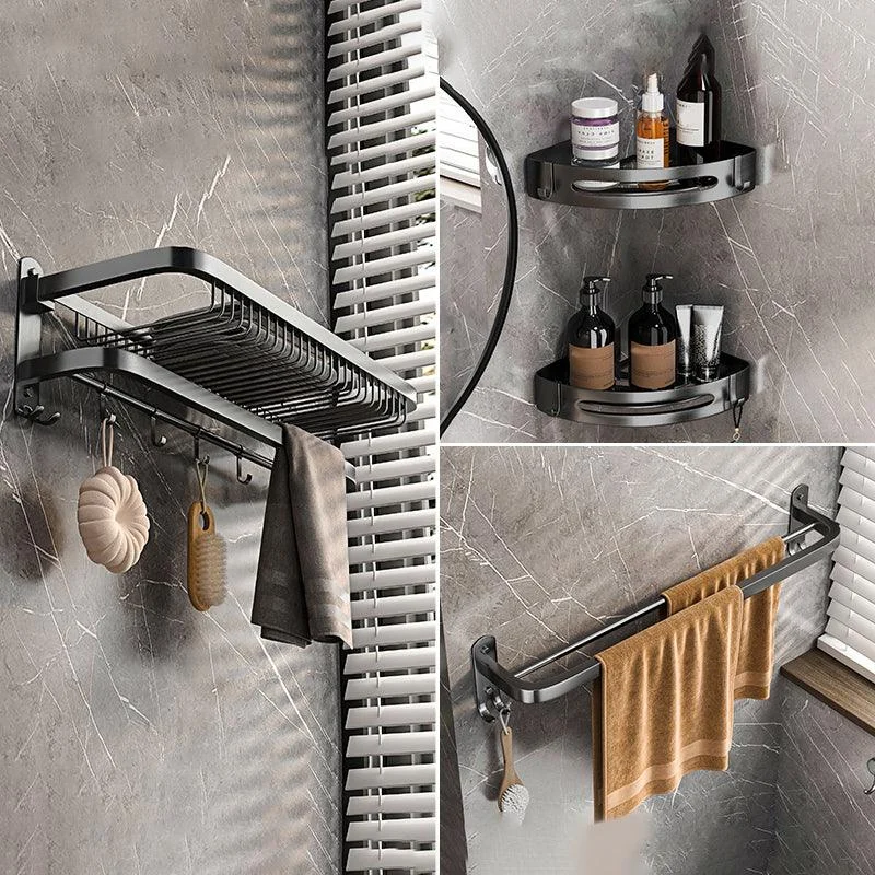 Modern Grey Bathroom Accessory Set Bath Shelf Bath Hardware Set -Bathlova