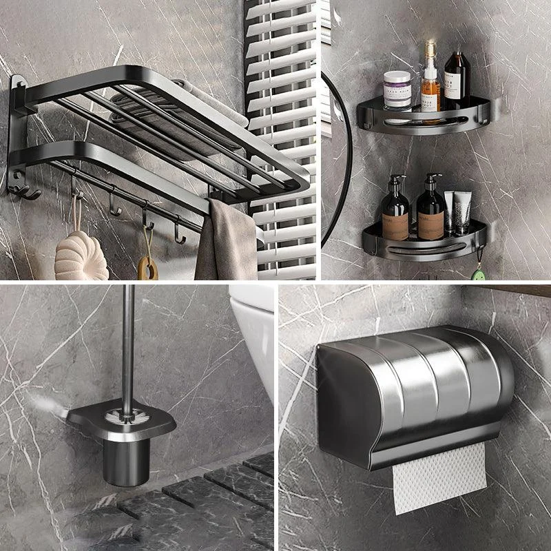 Modern Grey Bathroom Accessory Set Bath Shelf Bath Hardware Set -Bathlova