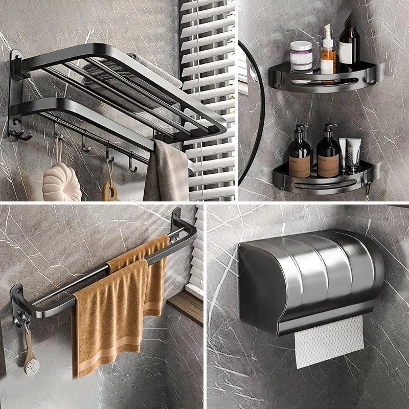 Modern Grey Bathroom Accessory Set Bath Shelf Bath Hardware Set -Bathlova