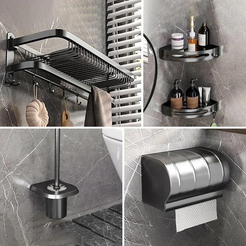 Modern Grey Bathroom Accessory Set Bath Shelf Bath Hardware Set -Bathlova