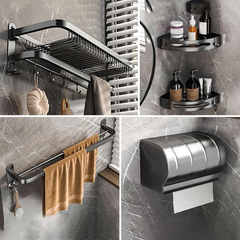 Modern Grey Bathroom Accessory Set Bath Shelf Bath Hardware Set -Bathlova