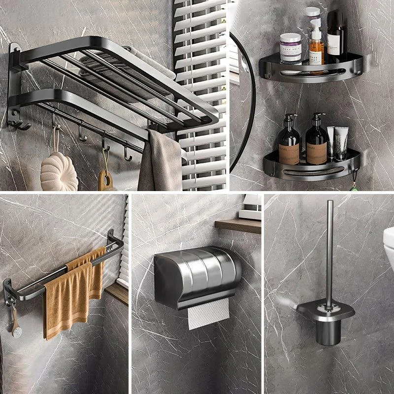 Modern Grey Bathroom Accessory Set Bath Shelf Bath Hardware Set -Bathlova