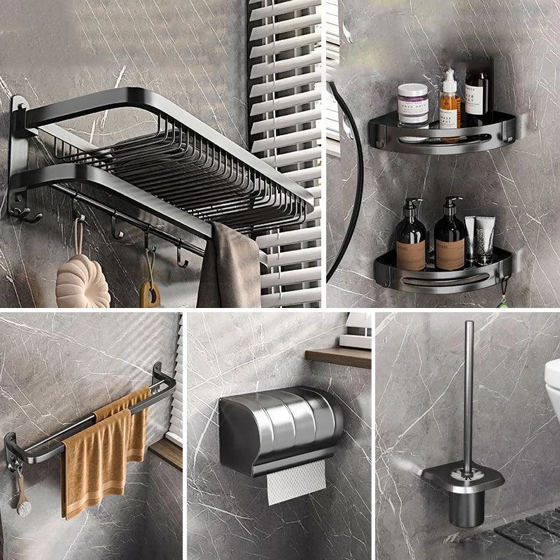 Modern Grey Bathroom Accessory Set Bath Shelf Bath Hardware Set -Bathlova