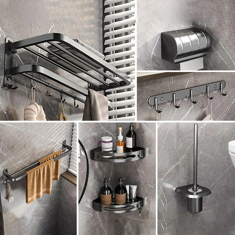 Modern Grey Bathroom Accessory Set Bath Shelf Bath Hardware Set -Bathlova