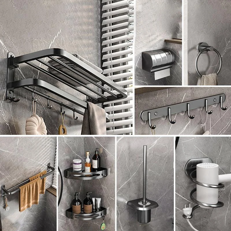 Modern Grey Bathroom Accessory Set Bath Shelf Bath Hardware Set -Bathlova