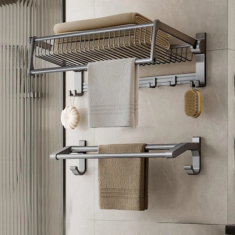 Modern Grey Bathroom Set Paper Holder Bath Shelf Bathroom Hardware Set -Bathlova