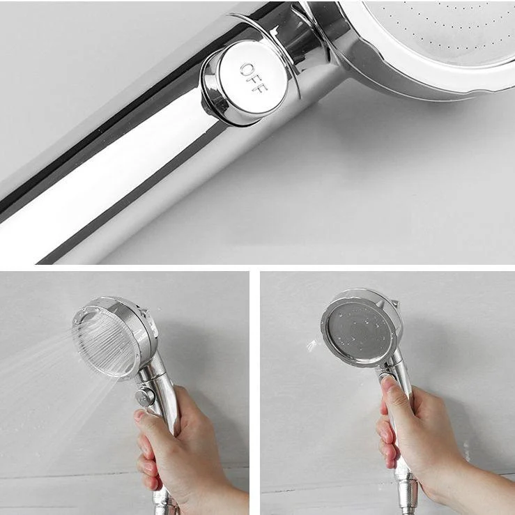 Modern Handheld Shower Head 3 Sprays Metal Round Shower Heads -Bathlova