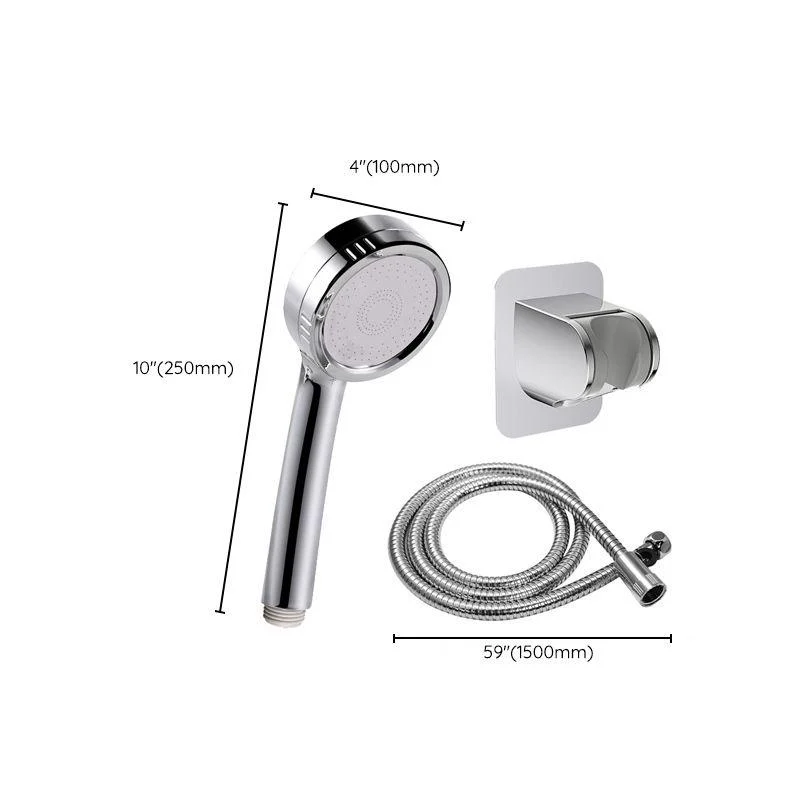 Modern Handheld Shower Head 5-Spray Patterns Chrome Round Wall-Mount Shower Head -Bathlova