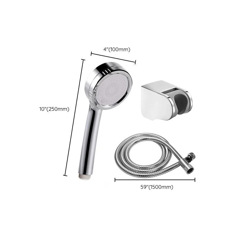 Modern Handheld Shower Head 5-Spray Patterns Chrome Round Wall-Mount Shower Head -Bathlova