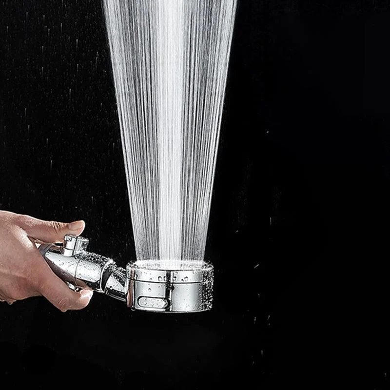 Modern Handheld Shower Head Sliver Round Standard Shower Heads -Bathlova