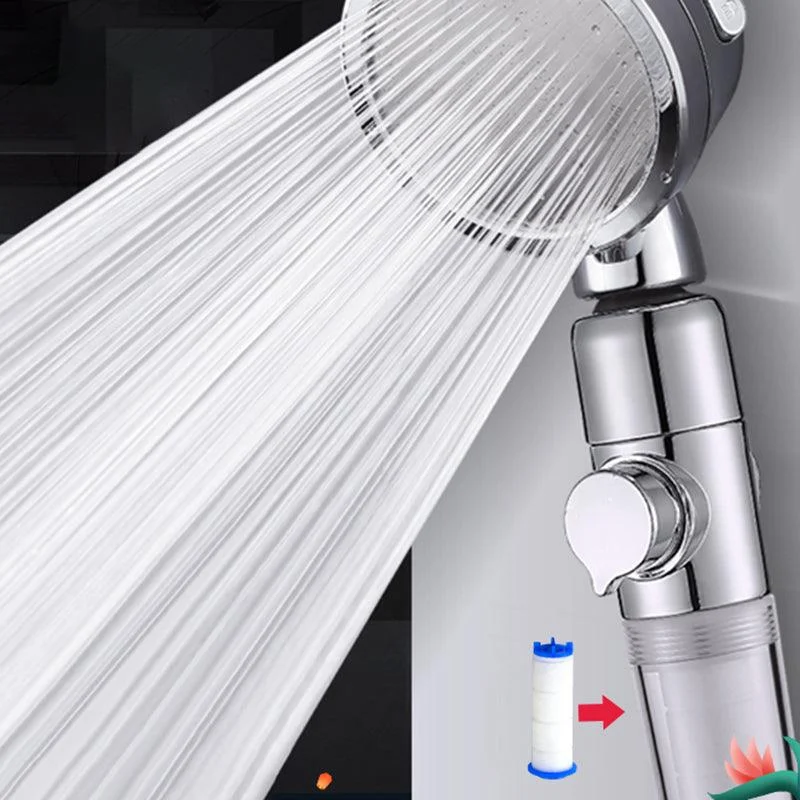 Modern Handheld Shower Head Sliver Round Standard Shower Heads -Bathlova