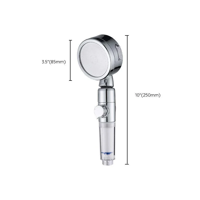 Modern Handheld Shower Head Sliver Round Standard Shower Heads -Bathlova